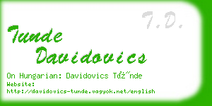 tunde davidovics business card